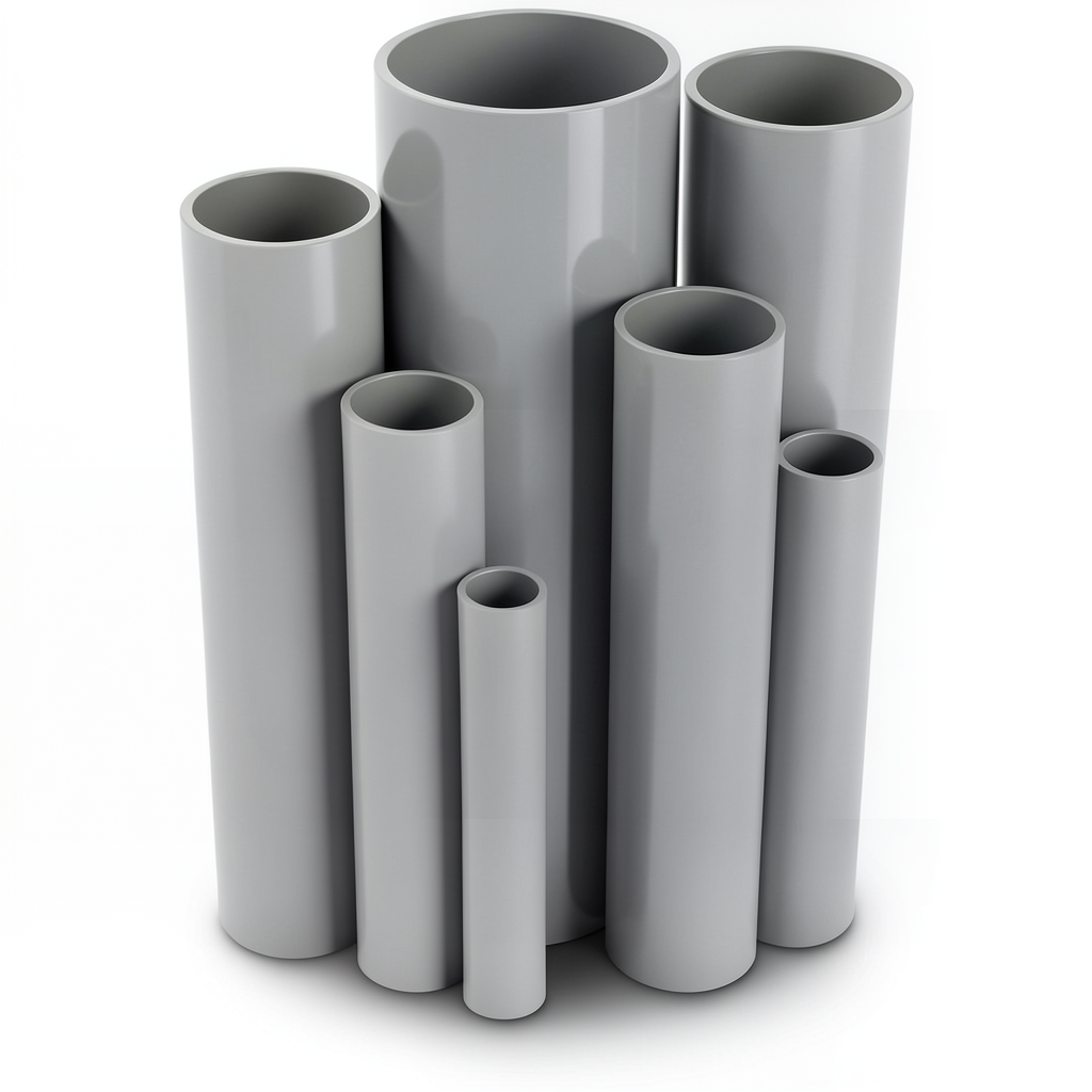 UPVC Pipes Outside Diameter 200 mm Thickness 4.5 mm Gray