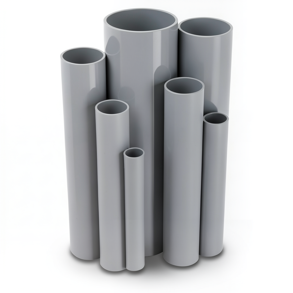 مواسير UPVC قطر خارجي 400 مم سمك 9.8 مم رمادي اللون