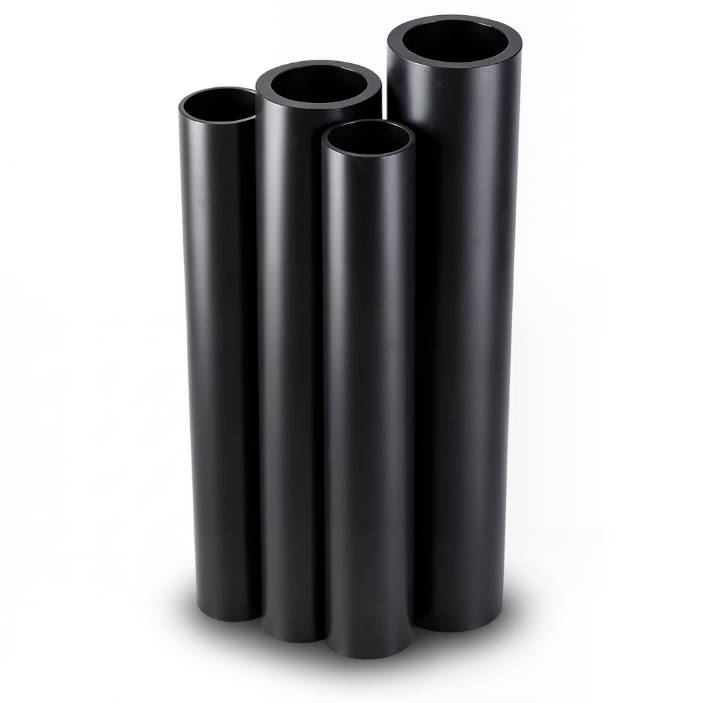 مواسير HDPE PE 80 ضغط 4 بار قطر 1600 مم سمك 49 مم لون أسود
