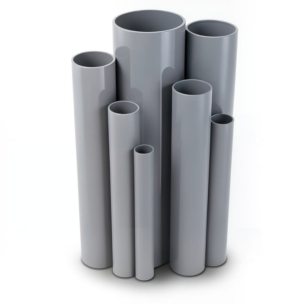 مواسير UPVC قطر خارجي 600 مم سمك 15.4 مم لون رمادي