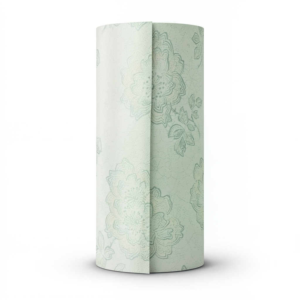 Italian Wall Decoration Floral Wallpaper 10m x 0.53m Pale Green
