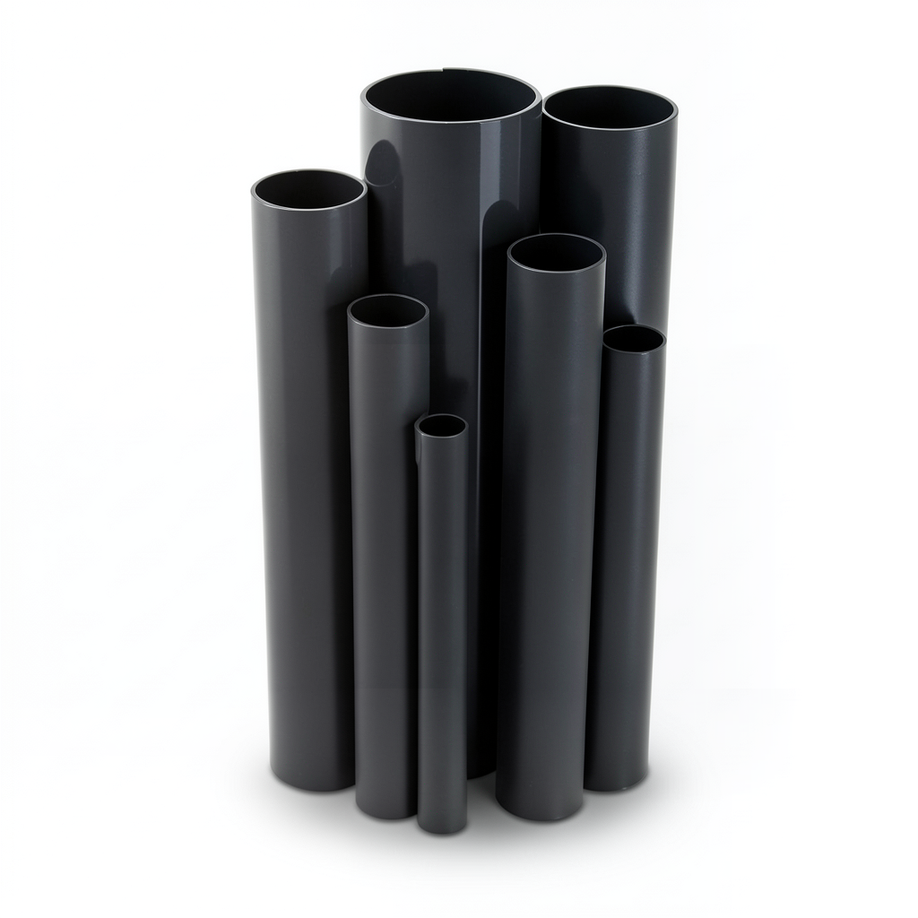 مواسير UPVC ضغط اسمي 9 بار قطر خارجي 89.1 مم سمك 4.1 مم لون اسود