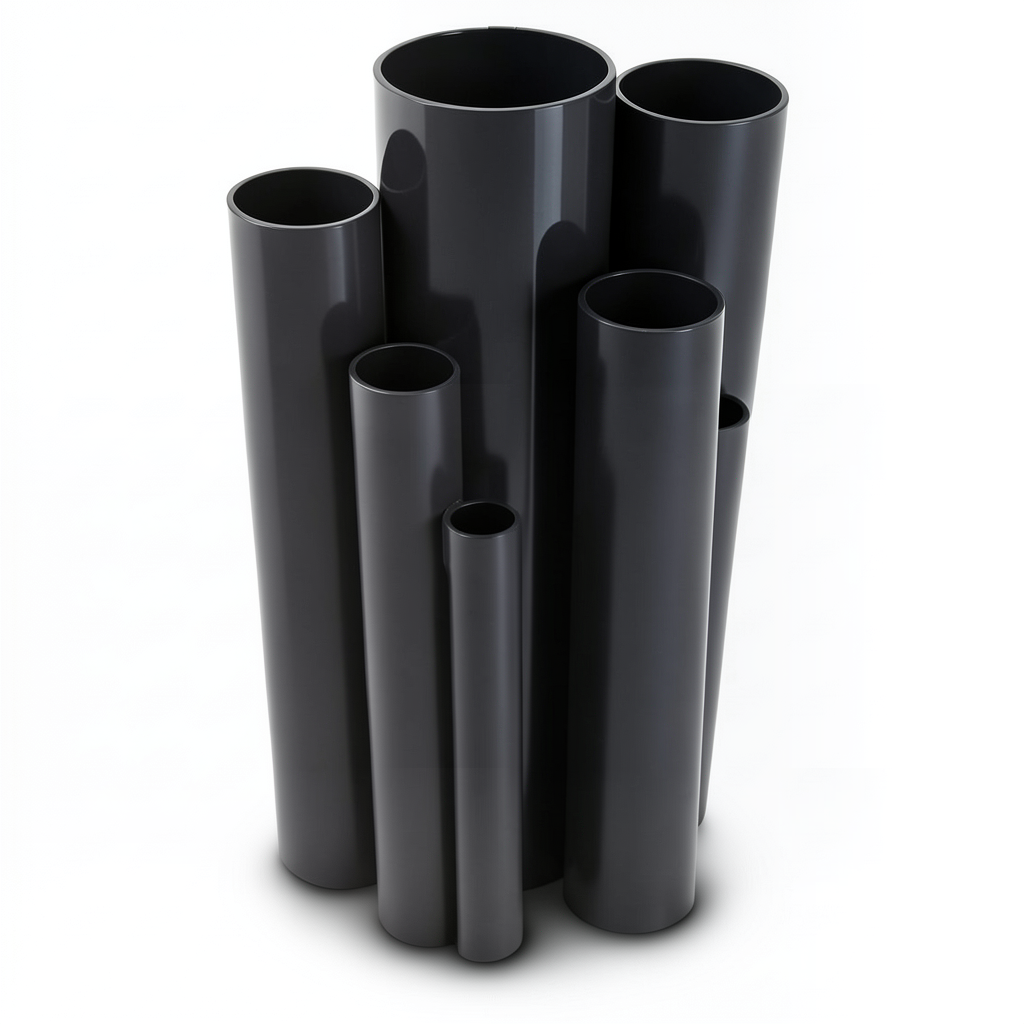 UPVC Pipes 12 Bar Pressure 88.7 mm Diameter 4.6 mm Thickness Black