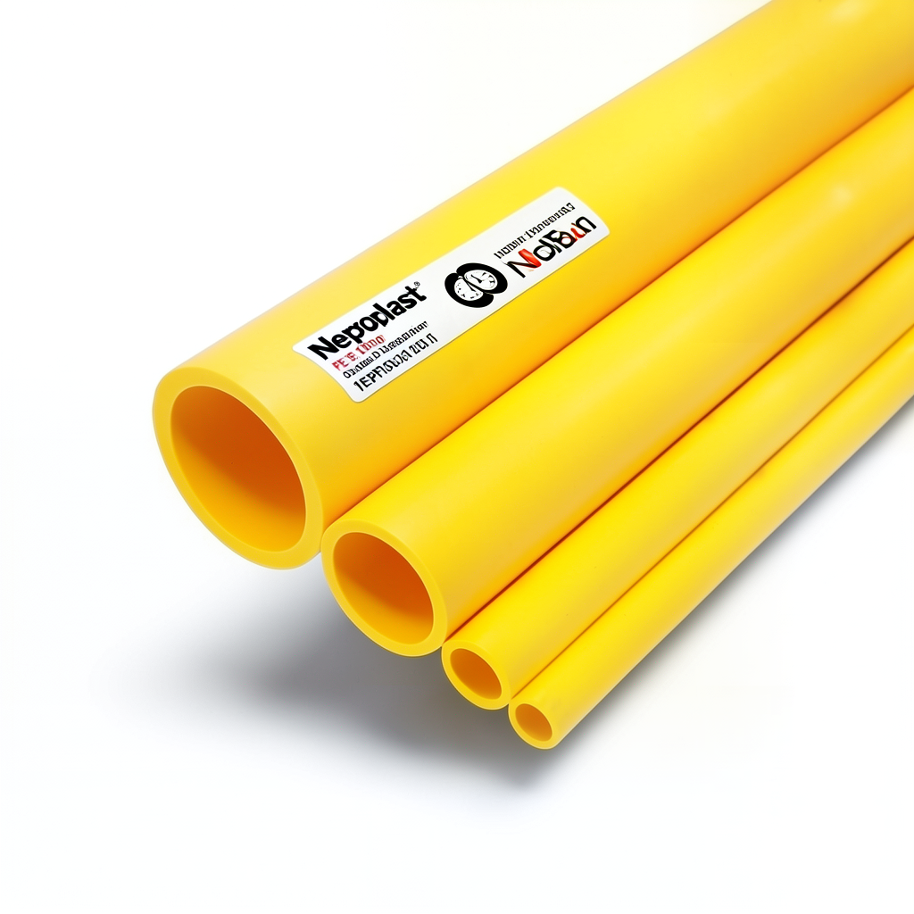 Neproplast HDPE Pipes PE 100 Pressure 12.5 Bar Outside Diameter 200 mm Thickness 14.7 mm Yellow | NEPROPLAST