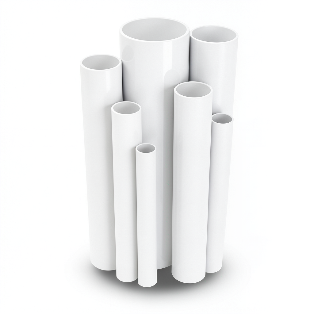 مواسير UPVC ضغط اسمي 10 بار قطر خارجي 90 مم سمك 4.3 مم لون أبيض