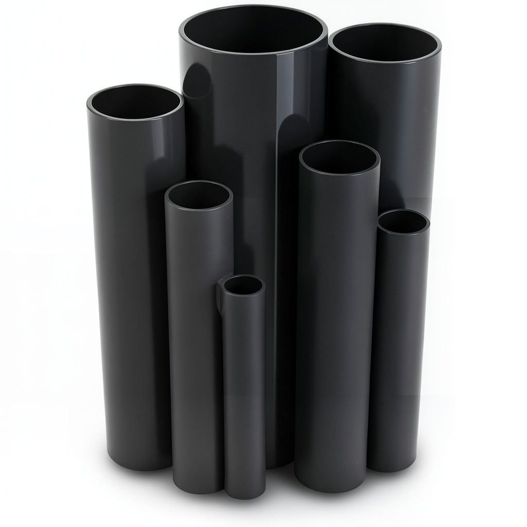 UPVC Pipes Nominal Pressure 10 Bar Outside Diameter 90 mm Thickness 4.3 mm Black