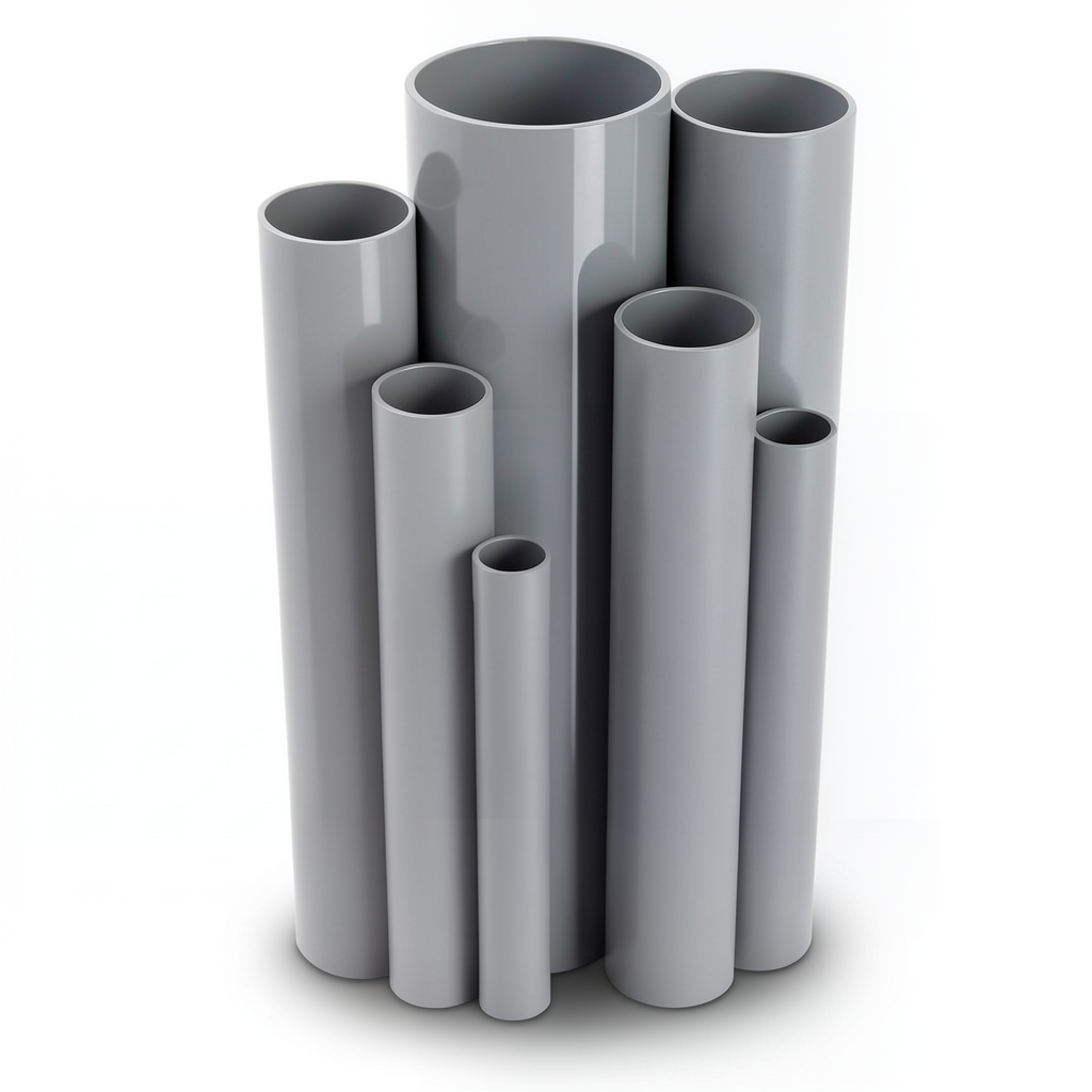 مواسير UPVC قطر خارجي 160 مم سمك 3.6 مم لون رمادي
