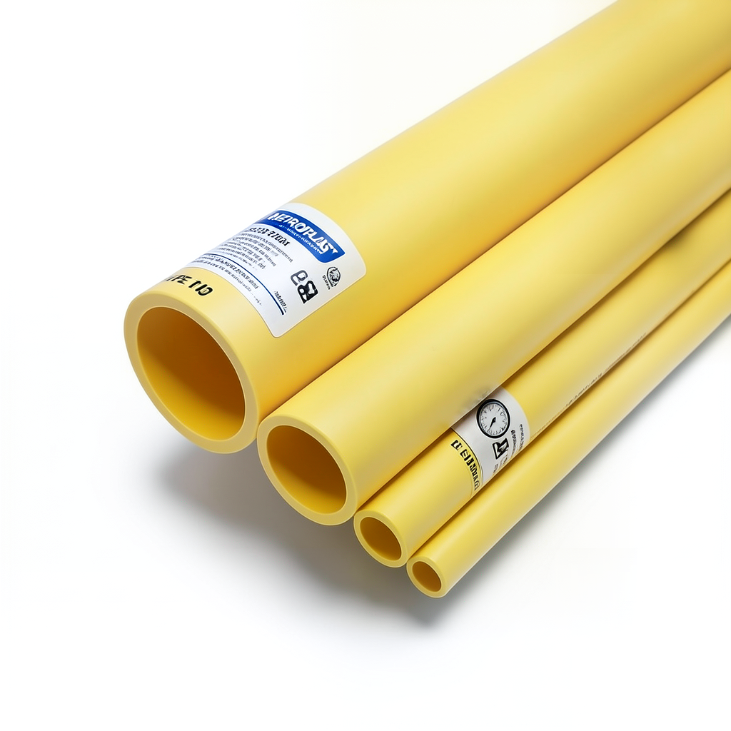 أنابيب HDPE PE 100 ضغط 12.5 بار قطر خارجي 250 مم سمك 18.4 مم أصفر | نيبروبلاست