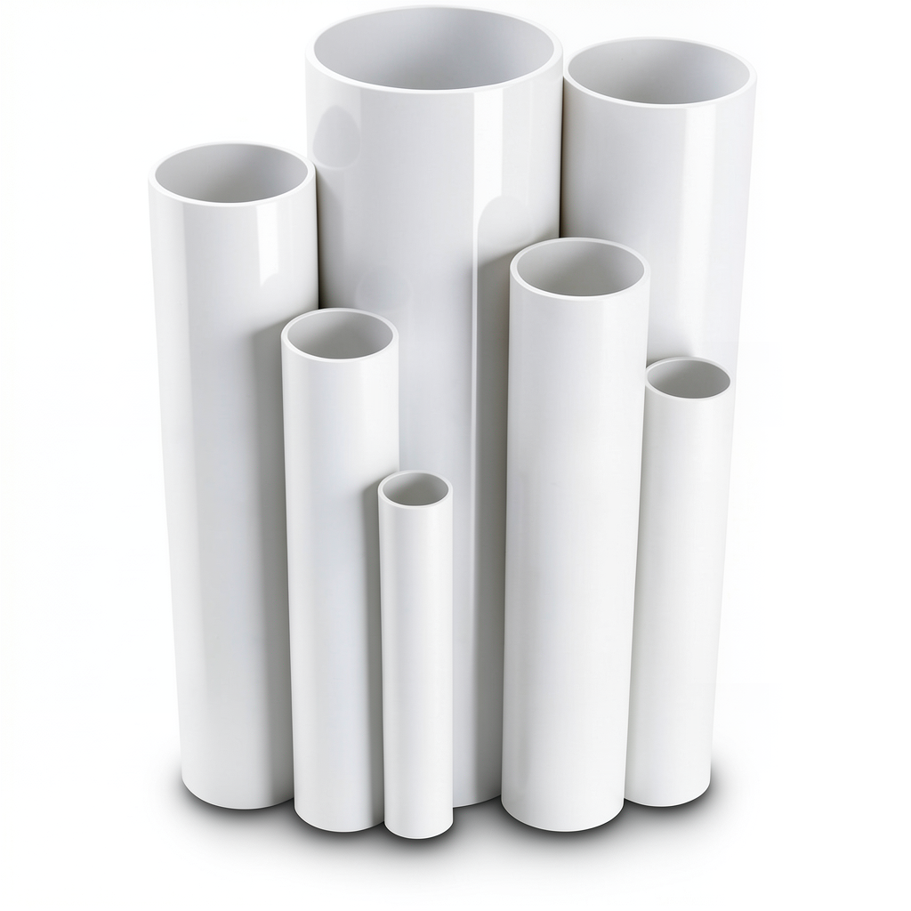 مواسير UPVC ضغط 16 بار قطر خارجي 90 مم سمك 6.7 مم أبيض