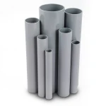 مواسير UPVC قطر خارجي 315 مم، سمك 7.7 مم، وزن 11.110 كجم/م، لون رمادي