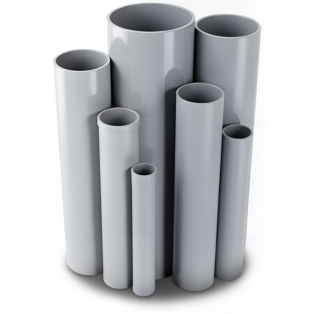 مواسير UPVC قطر خارجي 400 مم سمك 9.8 مم رمادي اللون