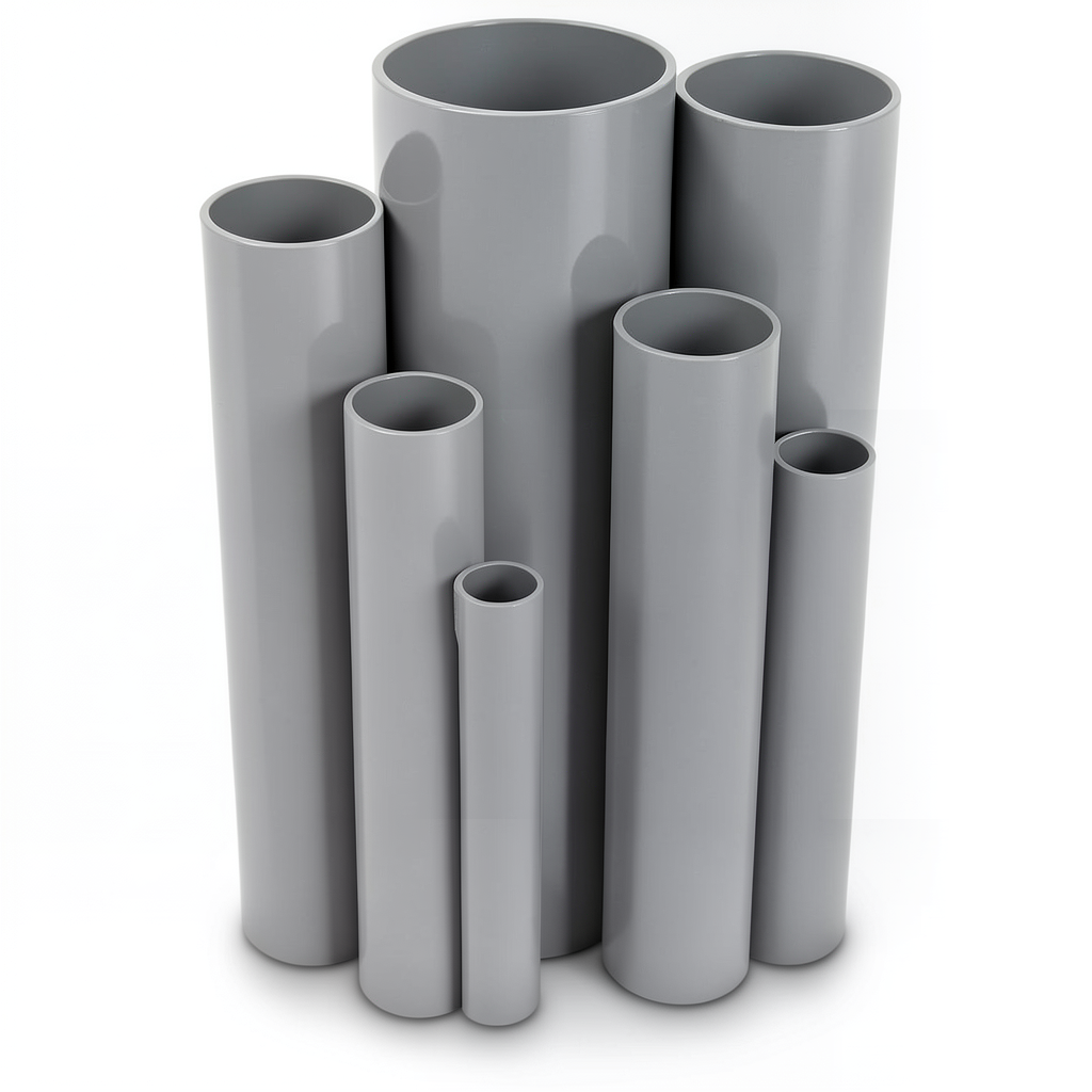 UPVC Pipes Outside Diameter 600 mm Thickness 15.4 mm Gray