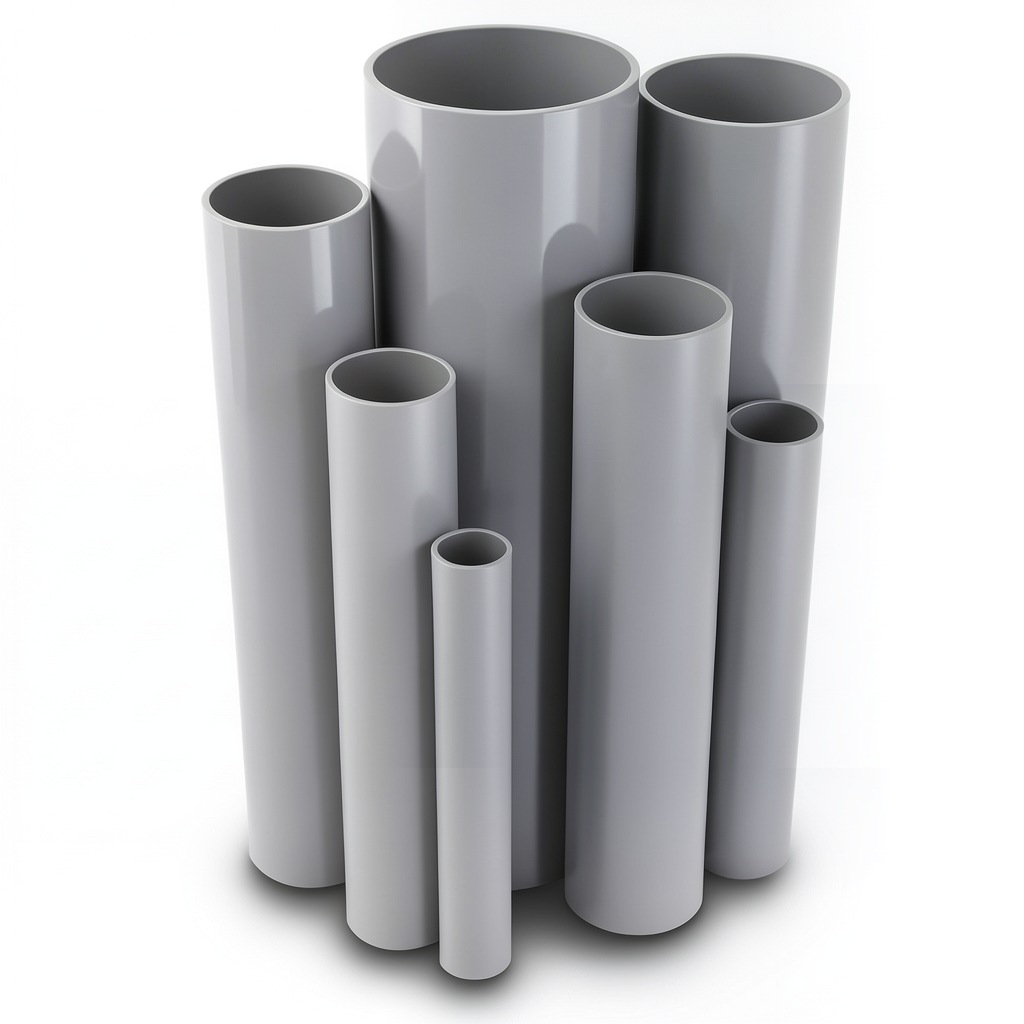 UPVC Pipes 6 meters Length ½ Inch Size 1.52 mm Thickness Gray
