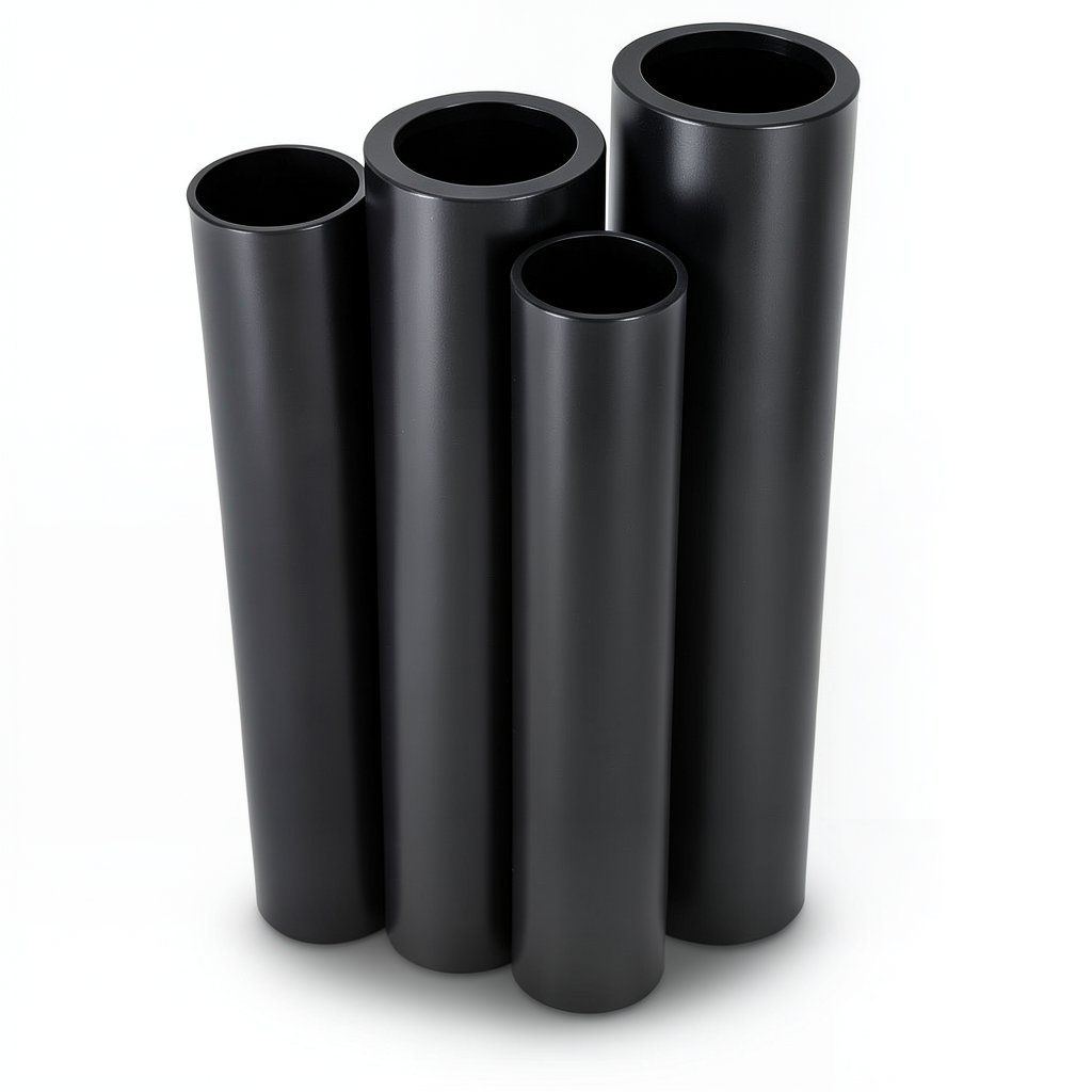 أنابيب HDPE PE 80 ضغط 4 بار قطر 630 مم سمك 15.4 مم لون أسود