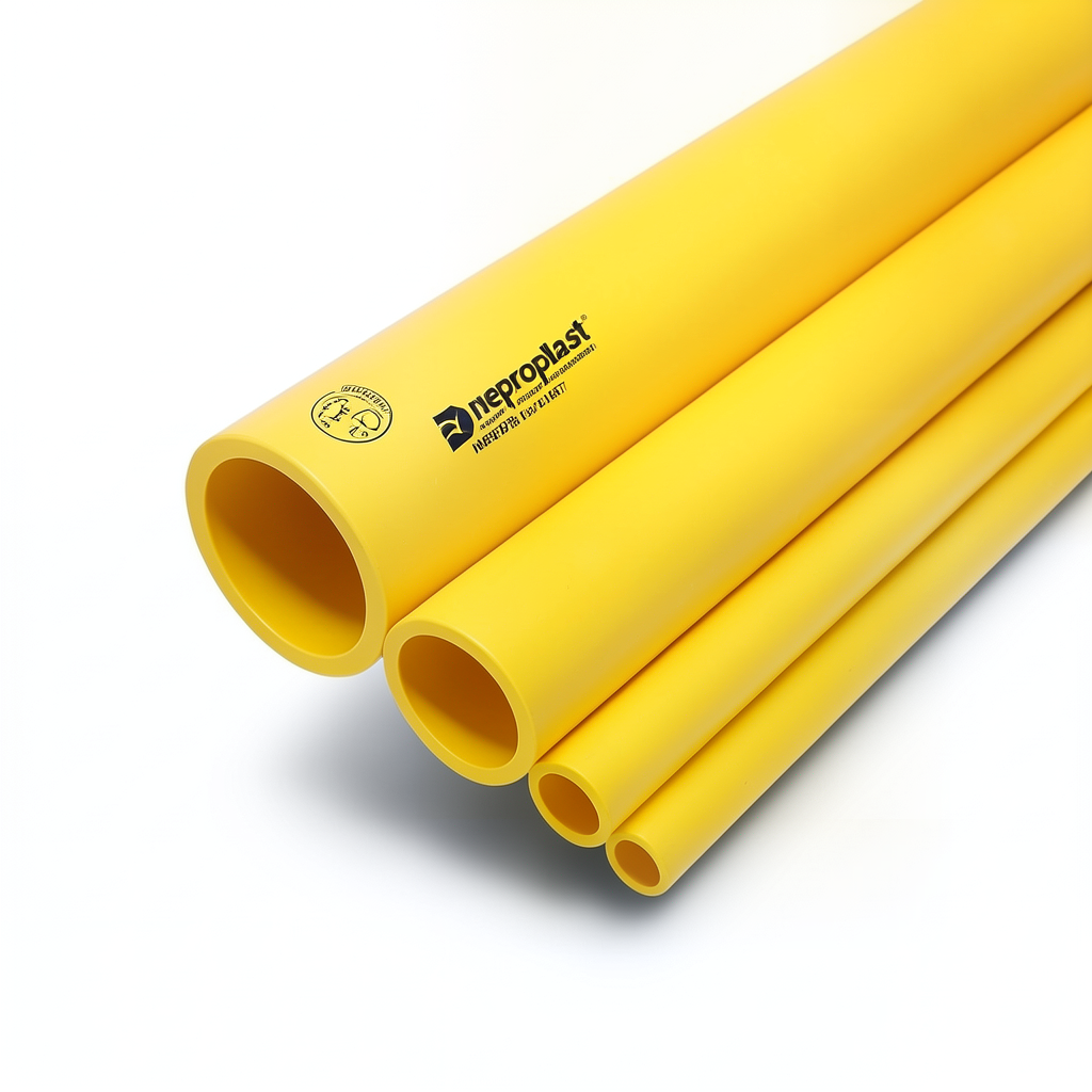 Neproplast HDPE Pipes PE 100 Pressure 12.5 Bar Outside Diameter 200 mm Thickness 14.7 mm Yellow | NEPROPLAST