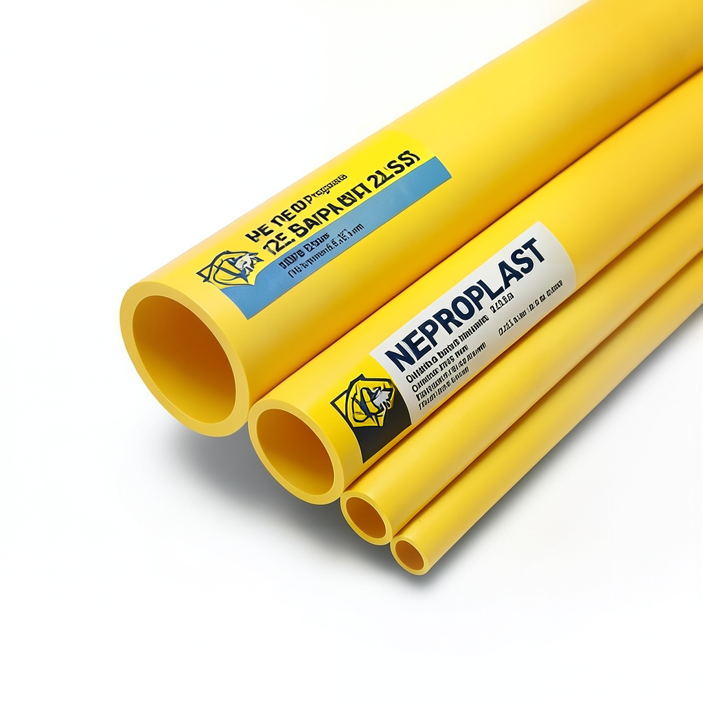 أنابيب HDPE PE 100 ضغط 12.5 بار قطر خارجي 225 مم سمك 16.6 مم لون أصفر | نيبروبلاست