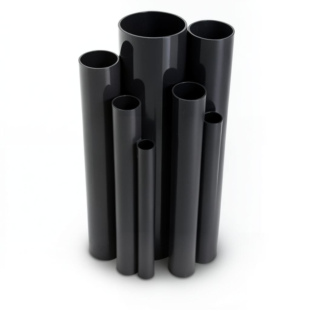 مواسير UPVC ضغط اسمي 10 بار قطر خارجي 90 مم سمك 4.3 مم لون اسود