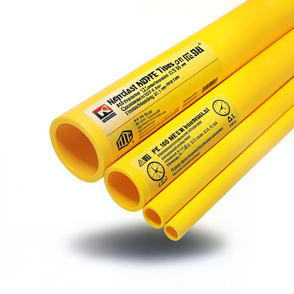 أنابيب HDPE نيبروبلاست PE 100 ضغط 12.5 بار قطر خارجي 355 مم سمك 26.1 مم أصفر | نيبروبلاست