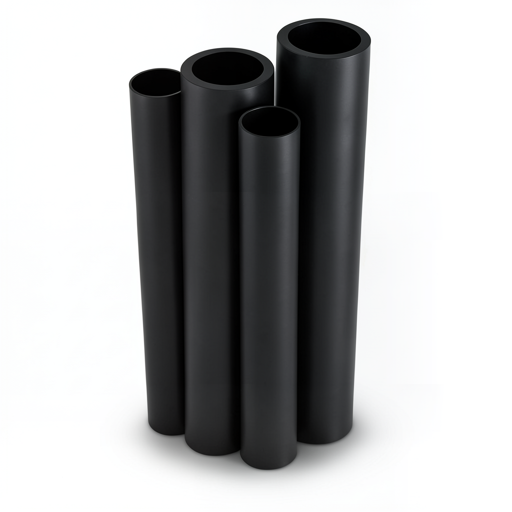 أنابيب HDPE PE 80 ضغط 4 بار قطر 560 مم سمك 13.7 مم لون أسود
