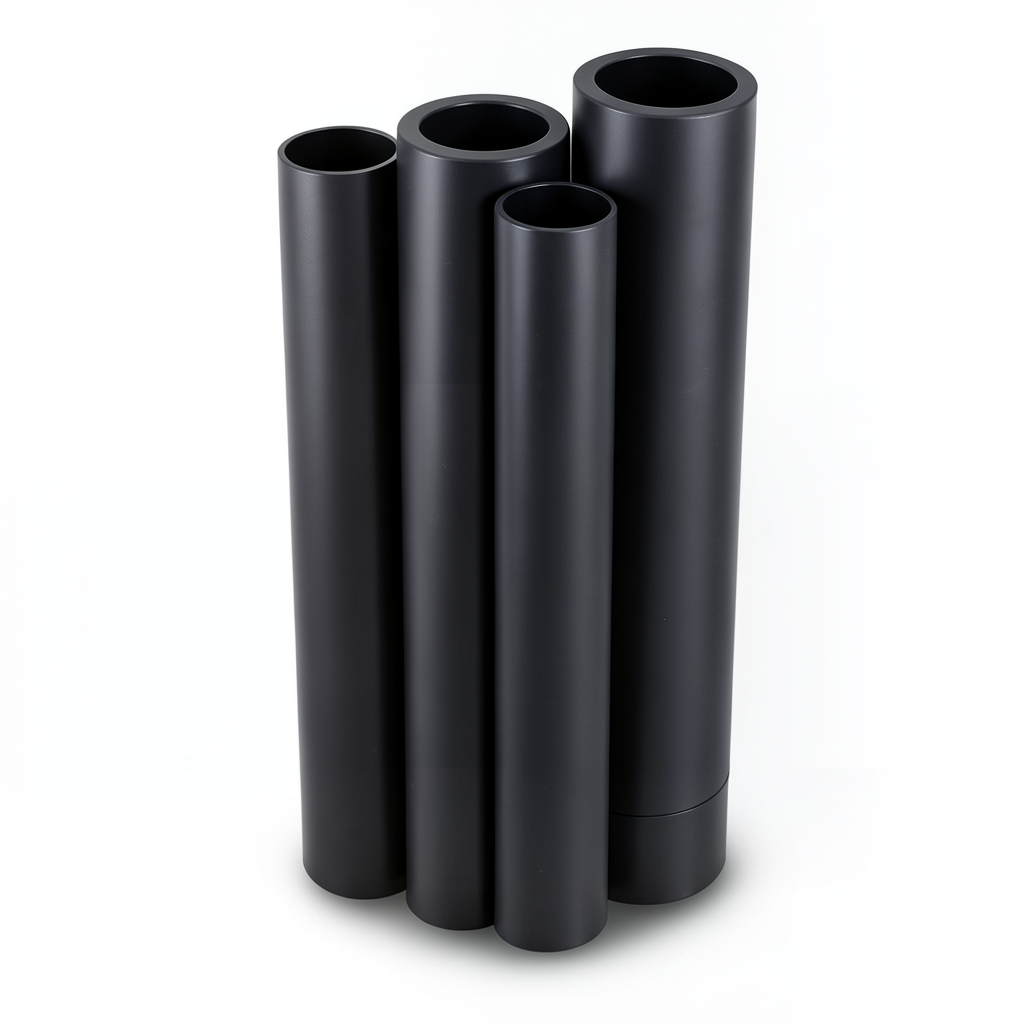 أنابيب HDPE PE 80 ضغط 4 بار قطر 630 مم سمك 15.4 مم لون أسود