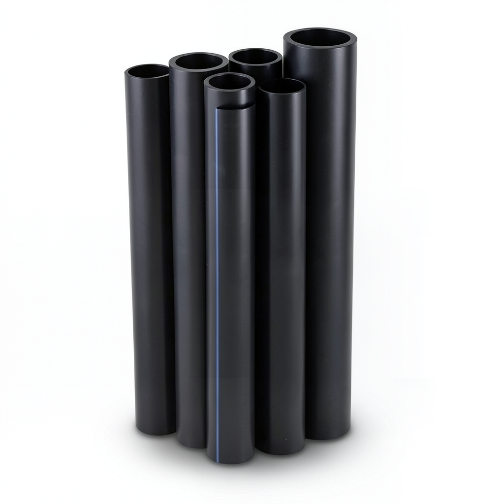 أنابيب HDPE الراجحي PE 80 ضغط 4 بار قطر 800 مم سمك 19.6 مم أسود