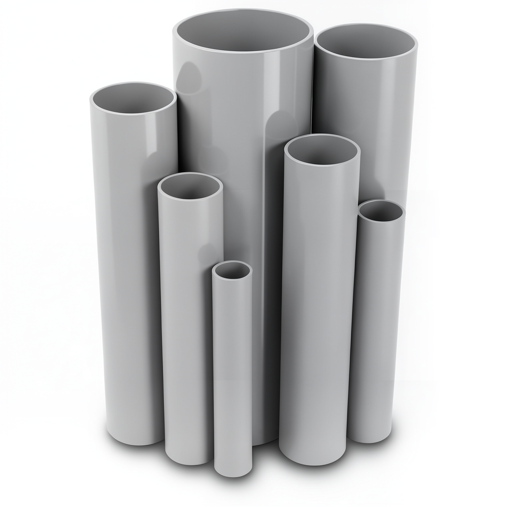 مواسير UPVC مقاس 1 إنش سمك 1.52 مم لون رمادي