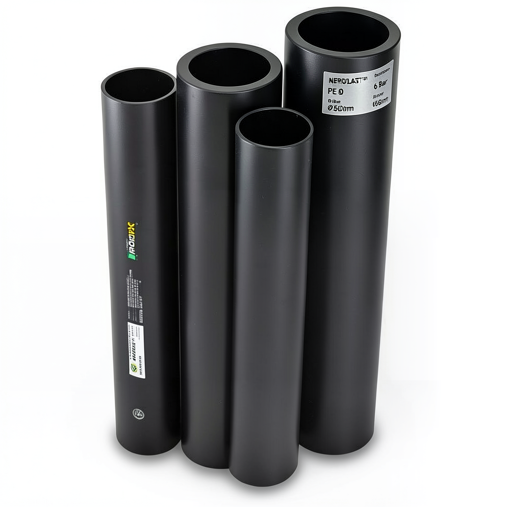 HDPE Pipes PE 80 Pressure 6 Bar Outside Diameter 560 mm Thickness 25.5 mm Black | NEPROPLAST