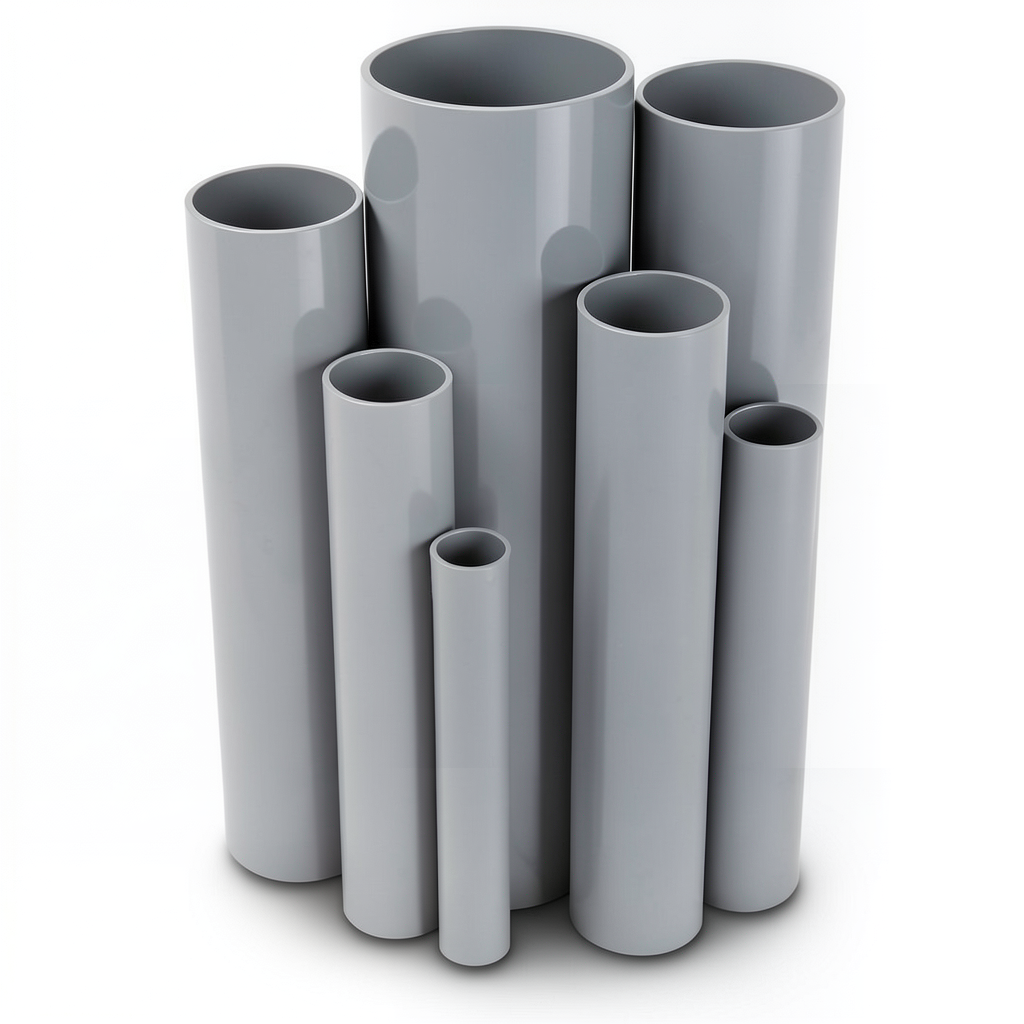 UPVC Pipes Schedule 40 Size ½ inch Thickness 2.77 mm Gray Color