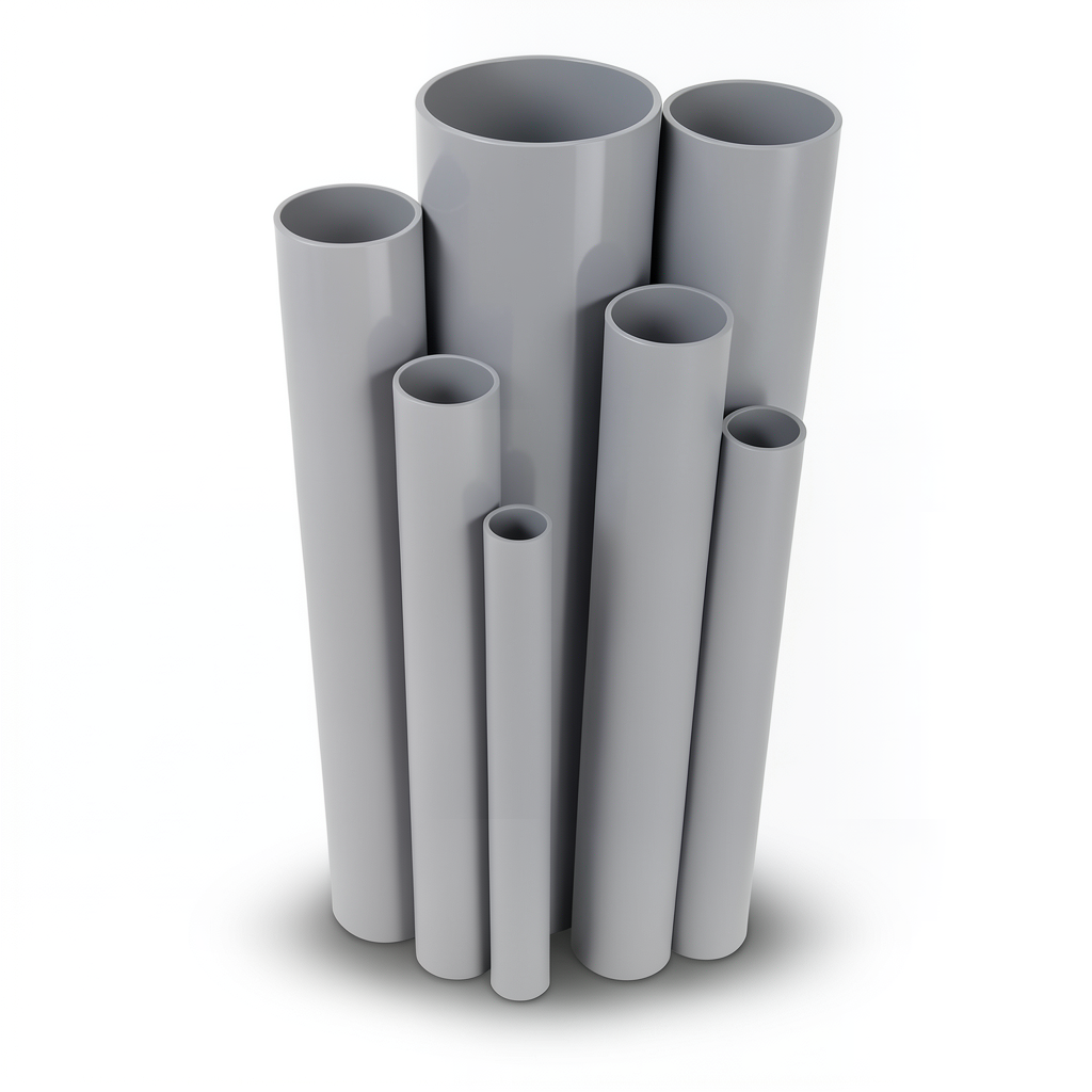 مواسير UPVC مقاس ½ 1 إنش سمك 2.03 مم لون رمادي