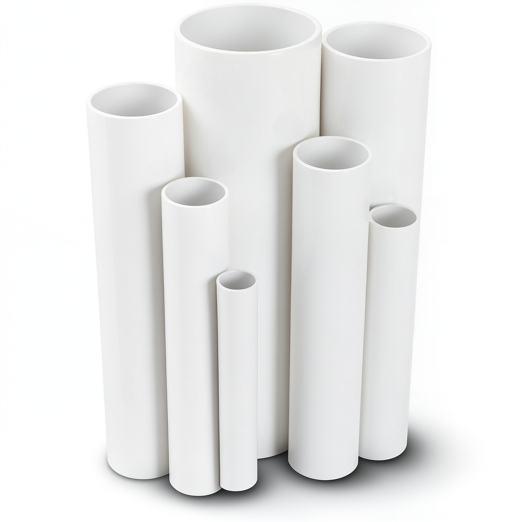 مواسير UPVC ضغط 2.5 بار قطر خارجي 125 مم سمك 1.8 مم لون أبيض