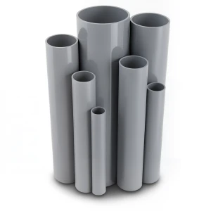 مواسير UPVC ضغط 2.5 بار قطر خارجي 125 مم سمك 1.8 مم لون رمادي