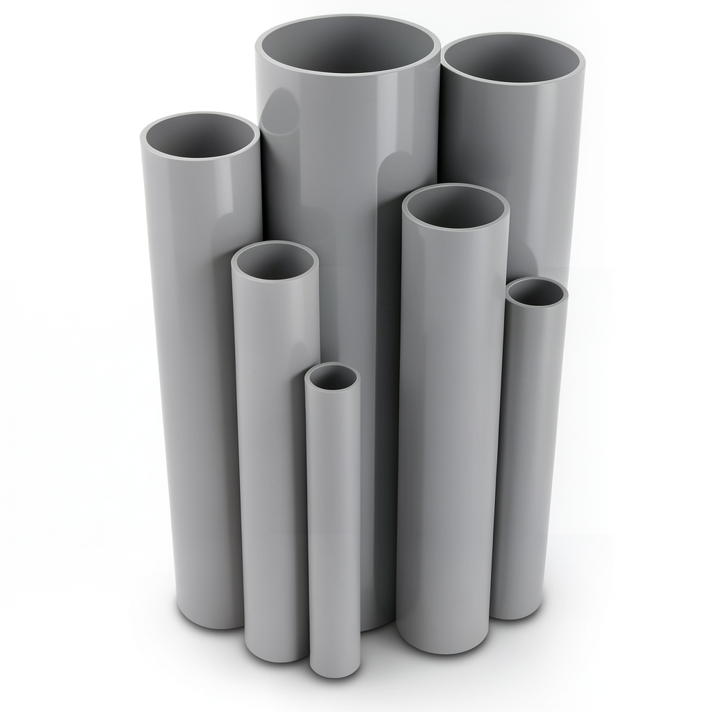 UPVC Pipes 4 Inch Thickness 3.81 mm Gray Color