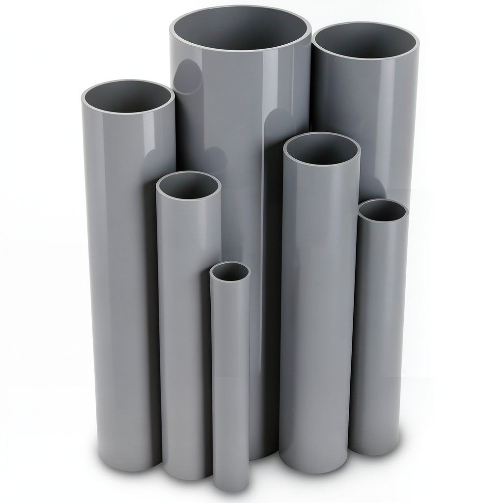 مواسير UPVC جدول 40 مقاس ¾ إنش سمك 2.87 مم لون رمادي