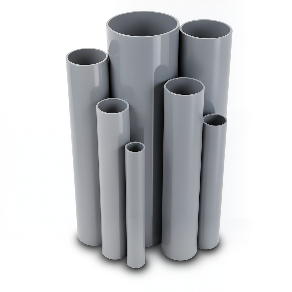 UPVC Pipes Schedule 40 Size 1 Inch Thickness 3.38 mm Gray