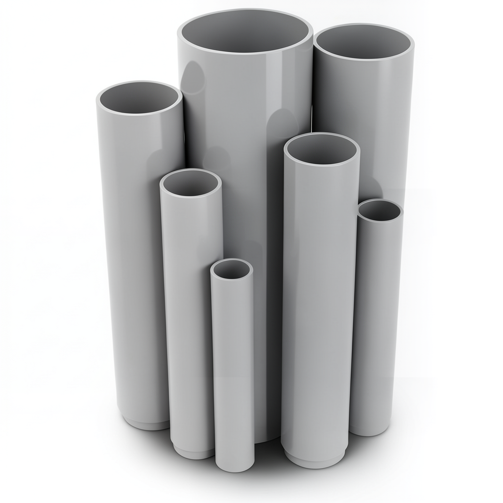 مواسير UPVC جدول 40 مقاس 6 إنش سمك 7.11 مم لون رمادي