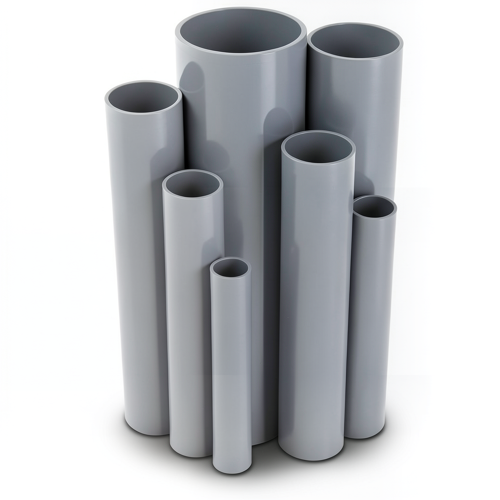 مواسير UPVC جدول 40 مقاس 2 إنش سمك 3.91 مم لون رمادي