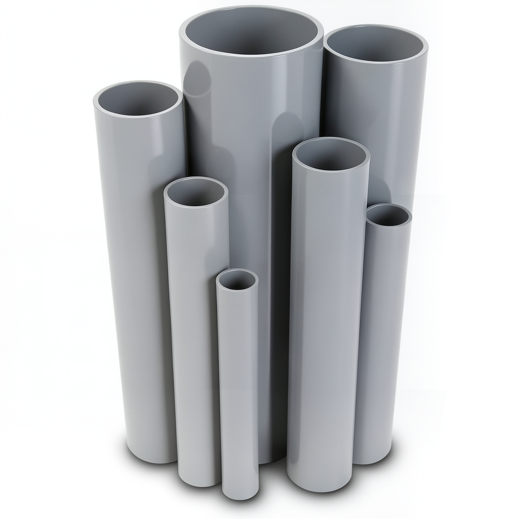 مواسير UPVC جدول 40 مقاس 3 إنش سمك 5.49 مم لون رمادي