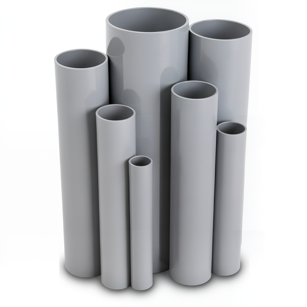 مواسير UPVC جدول 40 مقاس 5 إنش سمك 6.22 مم لون رمادي