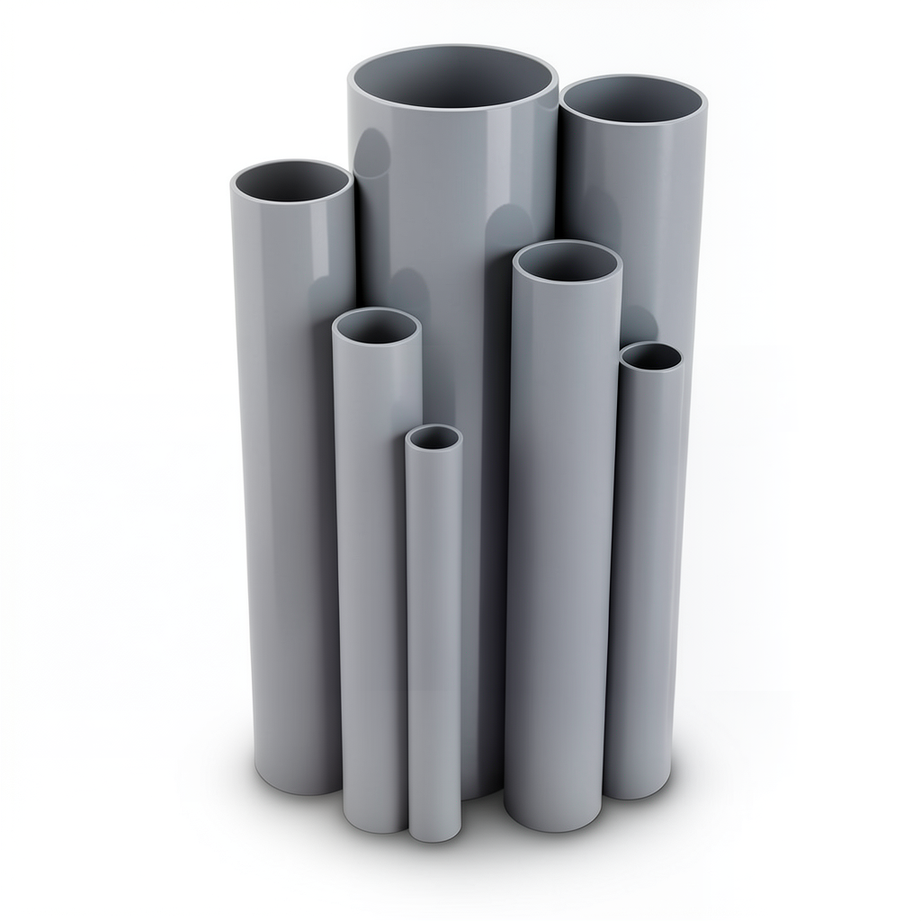 مواسير UPVC جدول 80 مقاس ½ إنش سمك 3.73 مم لون رمادي