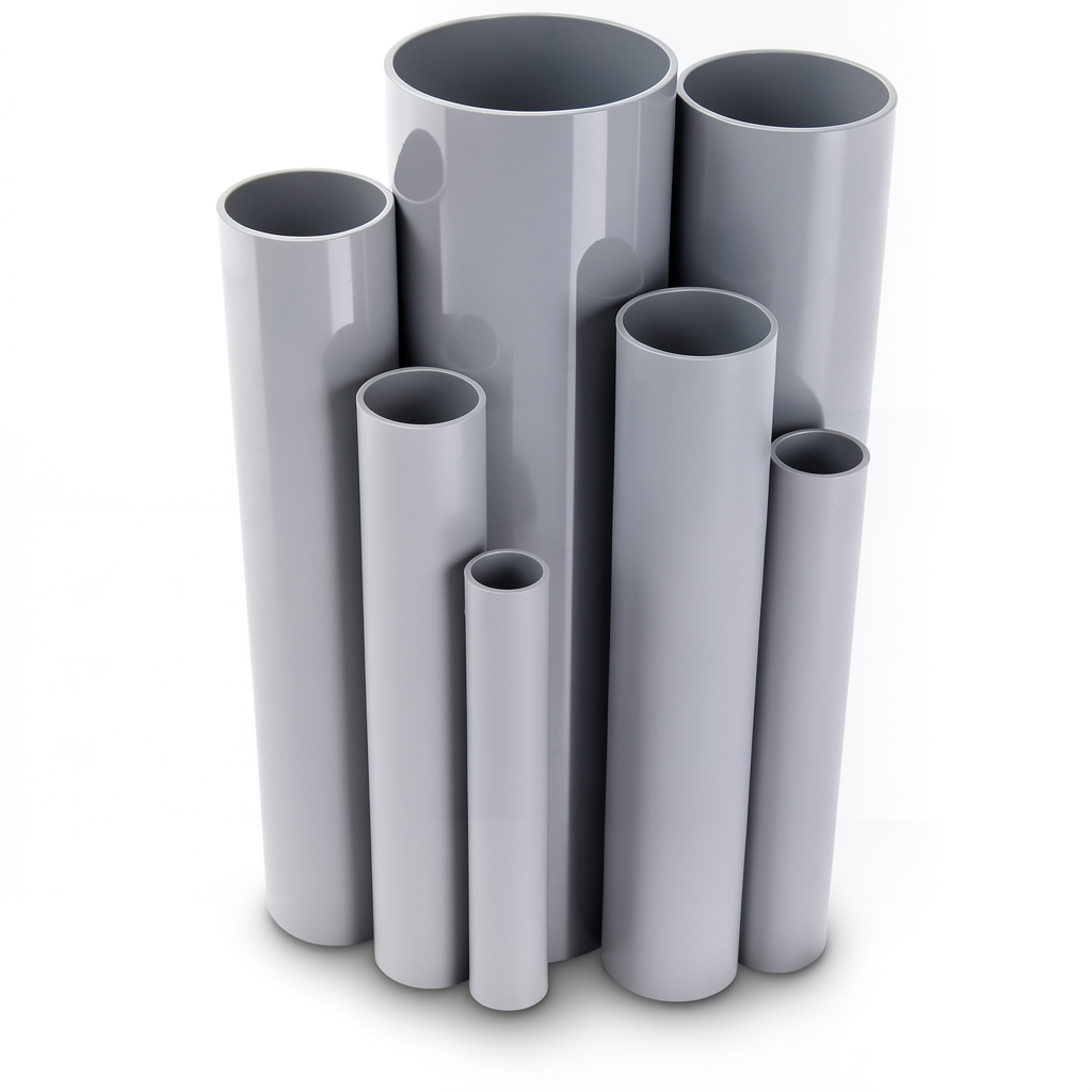 مواسير UPVC جدول 80 مقاس ¾ إنش سمك 3.91 مم لون رمادي