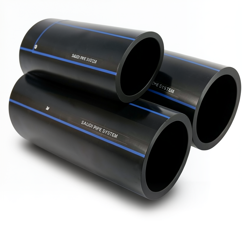 أنابيب HDPE SPS PE 100 ضغط 16 بار قطر خارجي 25 مم سمك 2.3 مم لون أسود | مصنع أنظمة الانابيب السعودي (SPS)