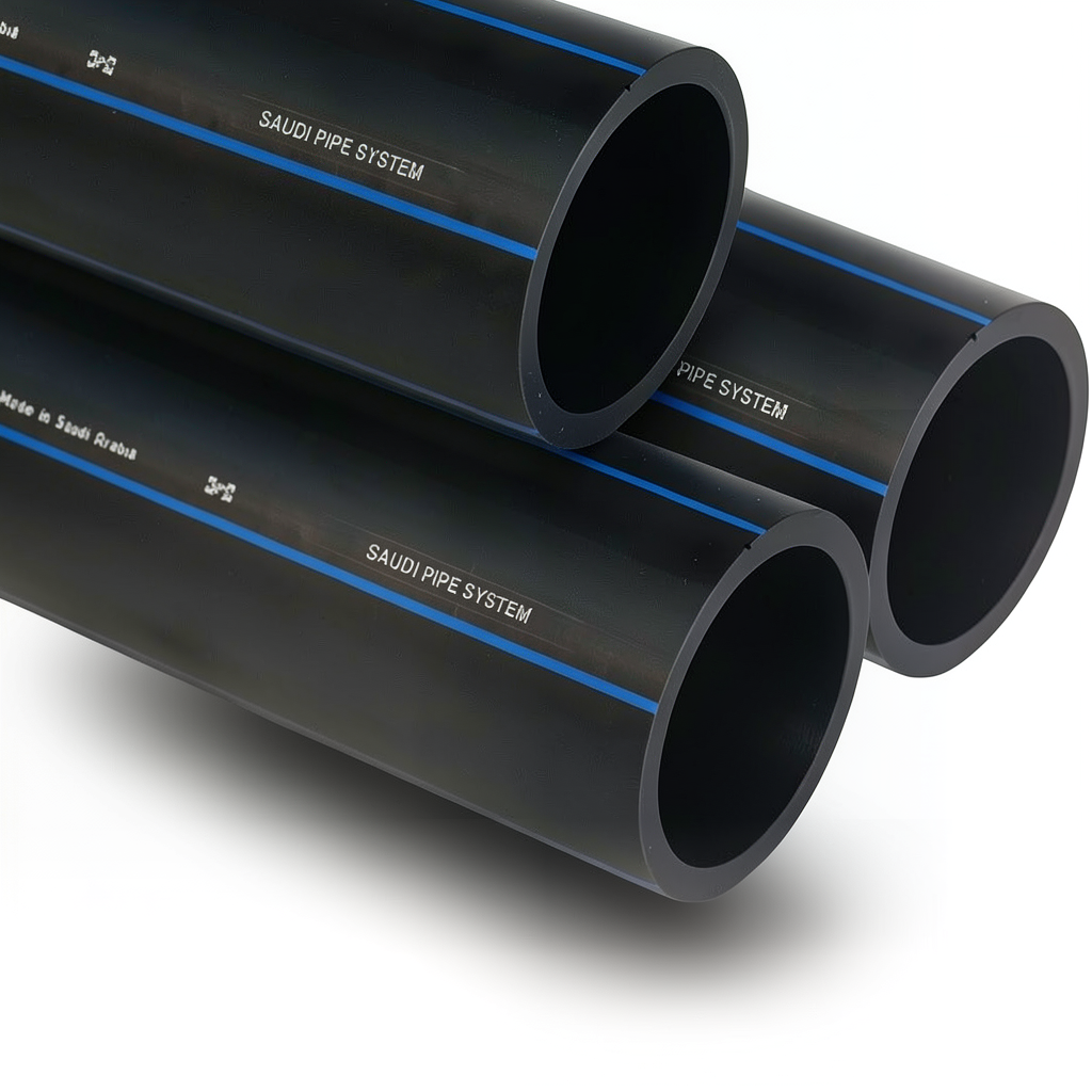 أنابيب HDPE السعودى PE 100 ضغط 10 بار قطر خارجي 32 مم سمك 2 مم لون أسود | مصنع أنظمة الانابيب السعودي (SPS)