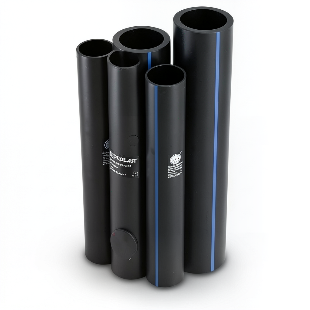 HDPE Pipes PE 80 Pressure 6 Bar Outside Diameter 225 mm Thickness 10.3 mm Black | NEPROPLAST