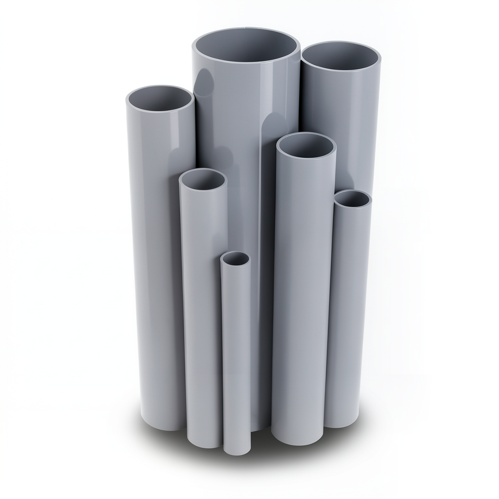 مواسير UPVC مقاس ½ 1 إنش سمك 2.03 مم لون رمادي