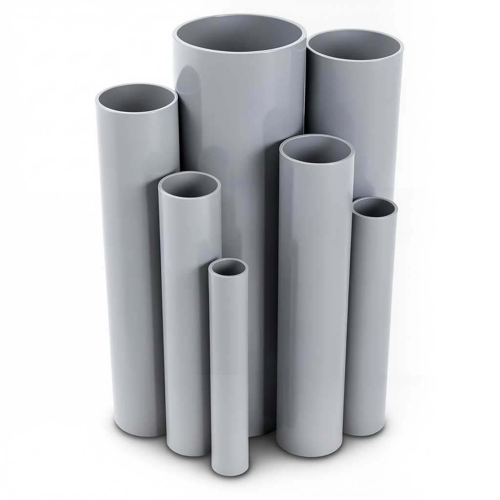 مواسير UPVC مقاس 2 إنش سمك 2.54 مم لون رمادي