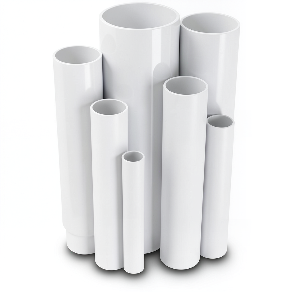 مواسير UPVC ضغط 2.5 بار قطر خارجي 125 مم سمك 1.8 مم لون أبيض