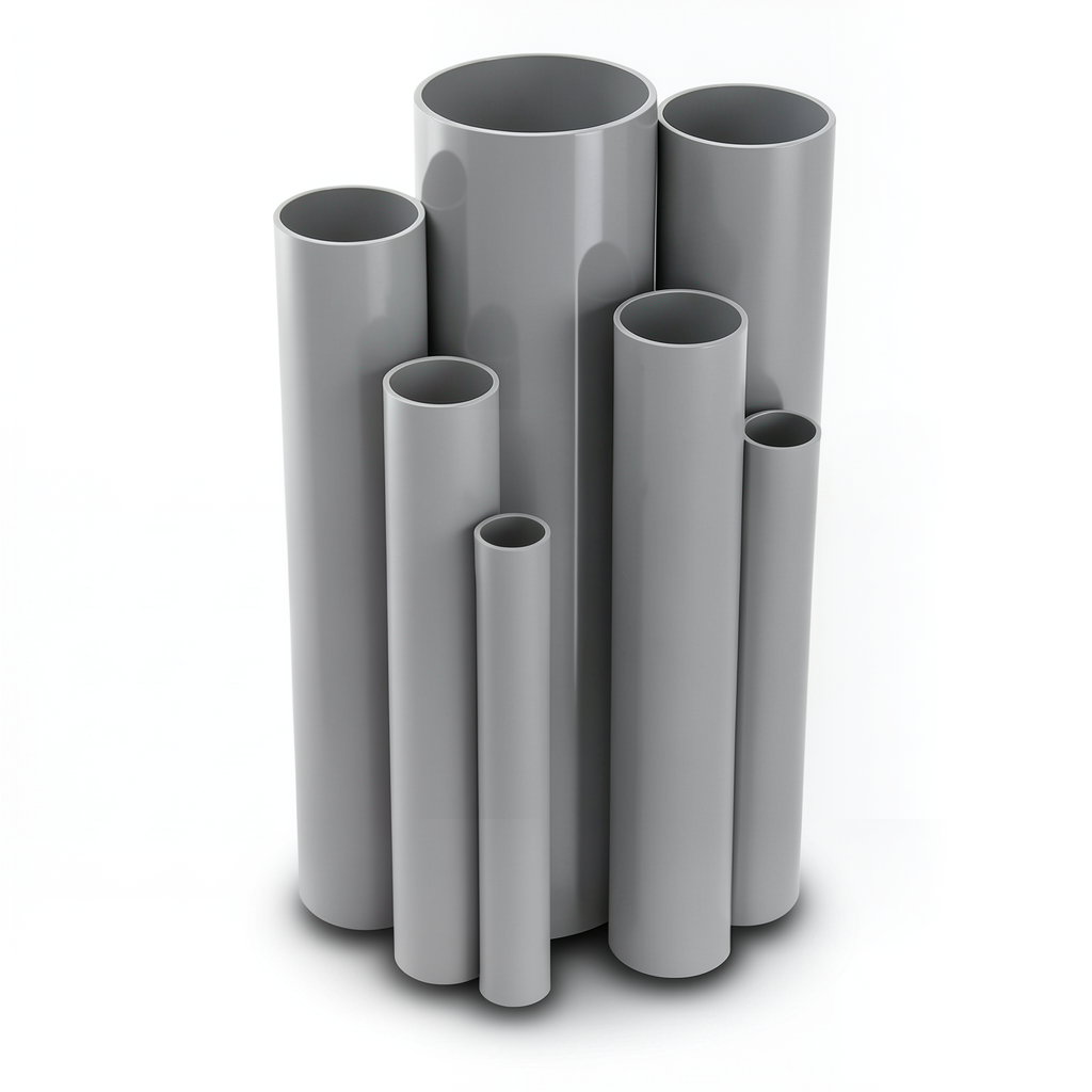 UPVC Pipes 4 Inch Thickness 3.81 mm Gray Color