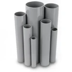 مواسير UPVC ضغط 2.5 بار قطر خارجي 125 مم سمك 1.8 مم لون رمادي