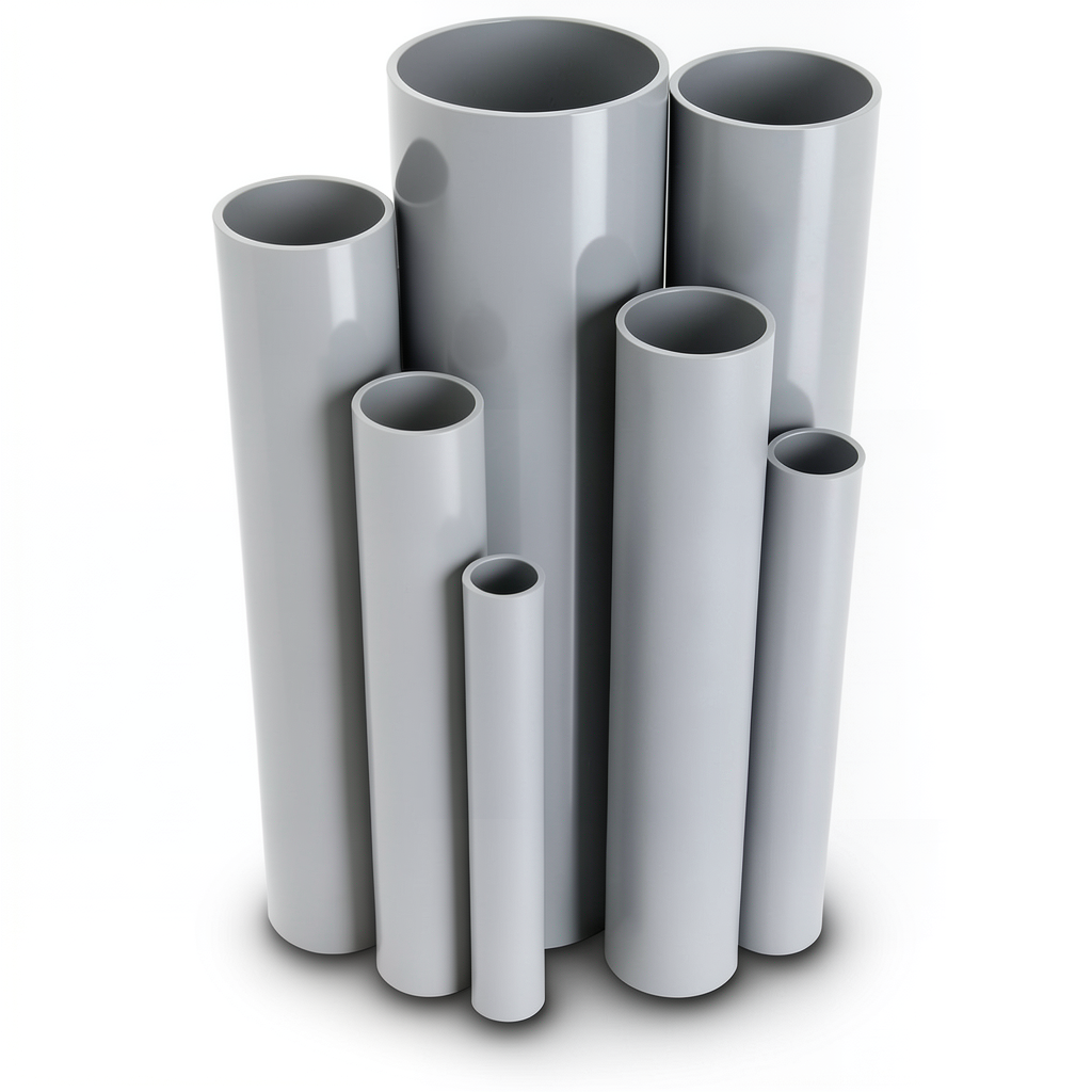 مواسير UPVC جدول 40 مقاس ¼ 1 إنش سمك 3.56 مم لون رمادي