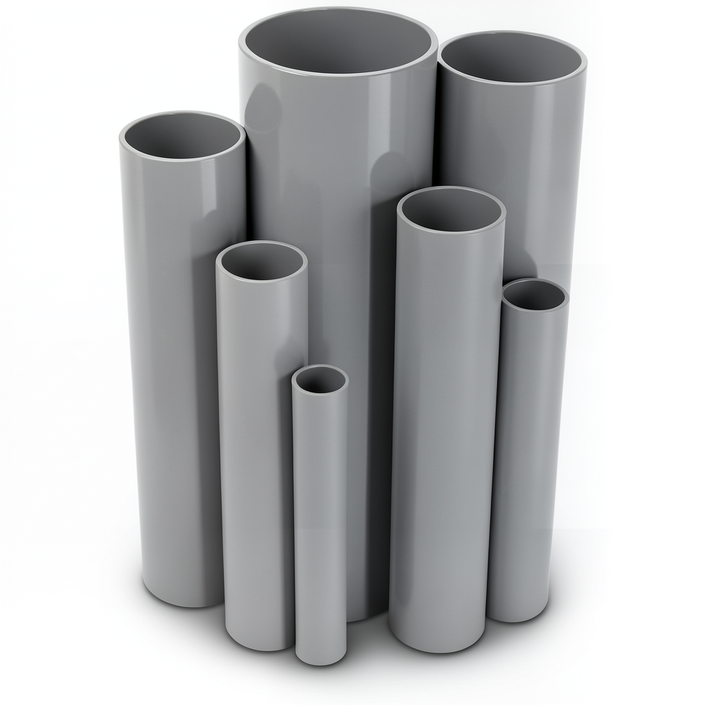 مواسير UPVC جدول 40 مقاس 2 إنش سمك 3.91 مم لون رمادي